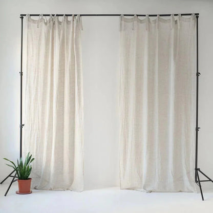 Natural lino Daytime Tie viršus Curtain rinkinys 2 vnt. — naturalusdrabuziai.lt