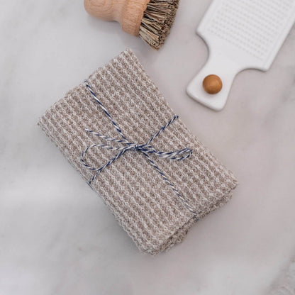 Natural lino Waffle Dishcloth rinkinys 2 vnt. — naturalusdrabuziai.lt