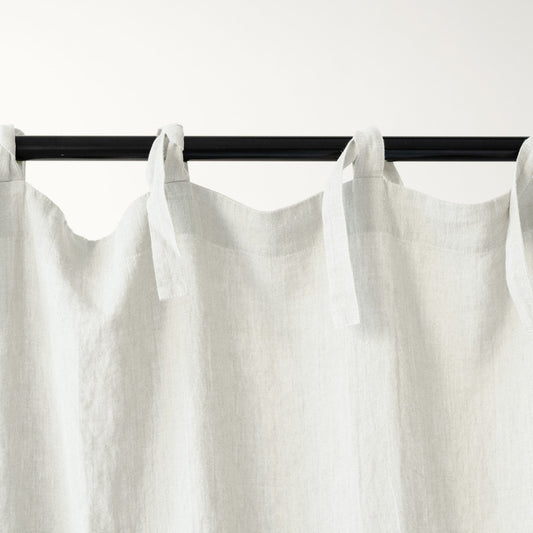 Off-White lino Night Time Tie viršus Curtain rinkinys 2 vnt. — naturalusdrabuziai.lt