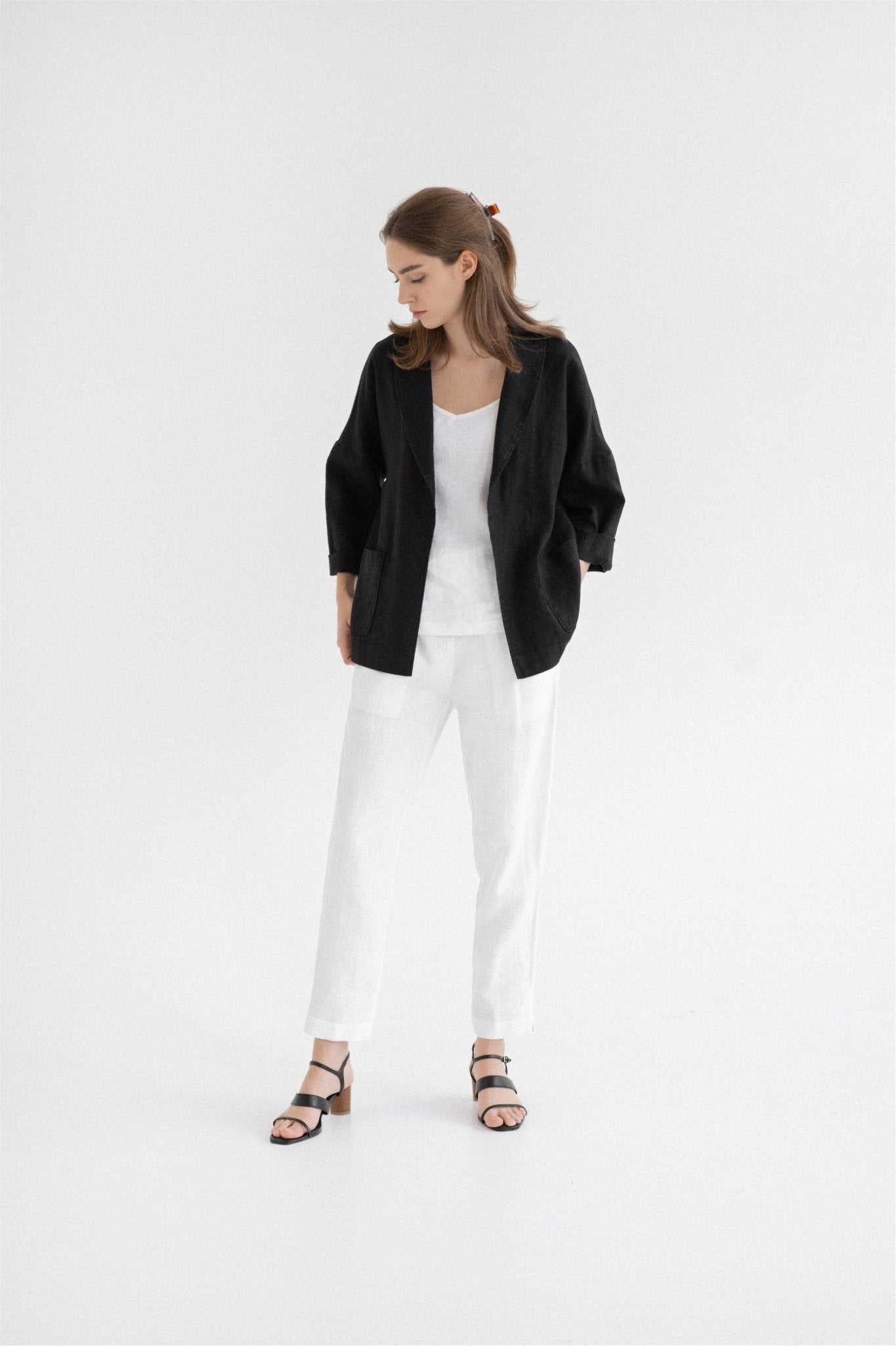 Optical White Linen Octave Trousers