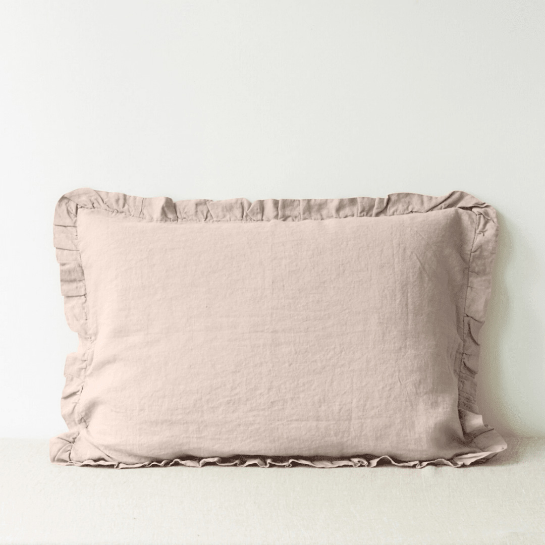 Portobello lino pagalvės užvalkalas su klostelėmis — naturalusdrabuziai.lt