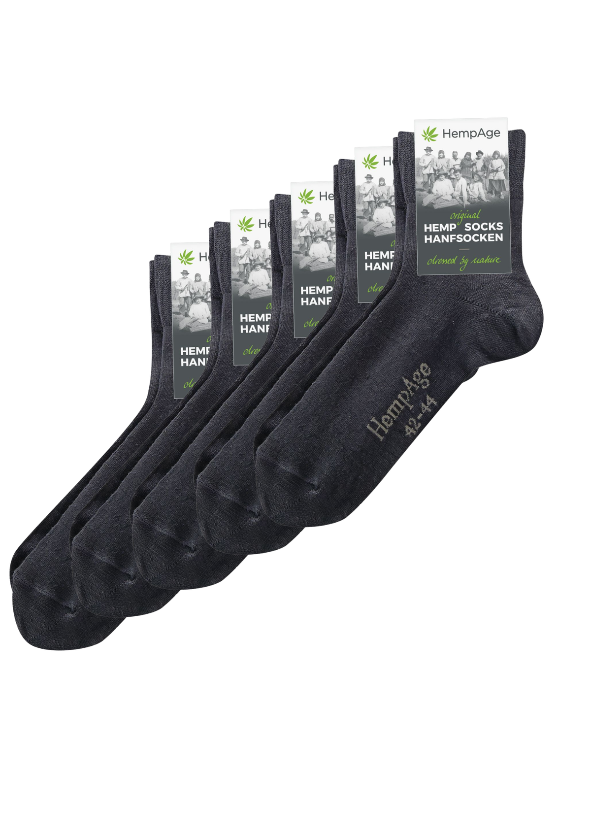 Kojinės iš kanapių ir ekologiškos medvilnės (TR011-Bundle) – Juoda