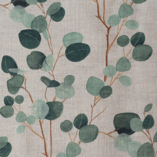 Unwashed Eucalyptus on Light Natural lino Fabric 185 g/sq.m — naturalusdrabuziai.lt