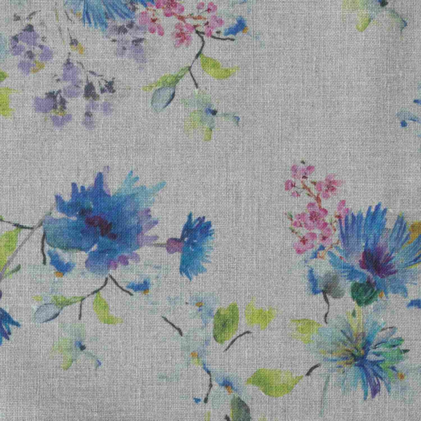 Unwashed Flowers on Light Natural lino Fabric 185 g/sq.m — naturalusdrabuziai.lt