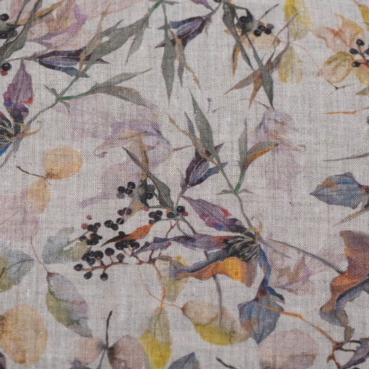Unwashed Meadow on Light Natural lino Fabric 185 g/sq.m — naturalusdrabuziai.lt