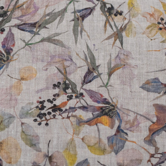 Unwashed Meadow on Light Natural lino Fabric 185 g/sq.m — naturalusdrabuziai.lt