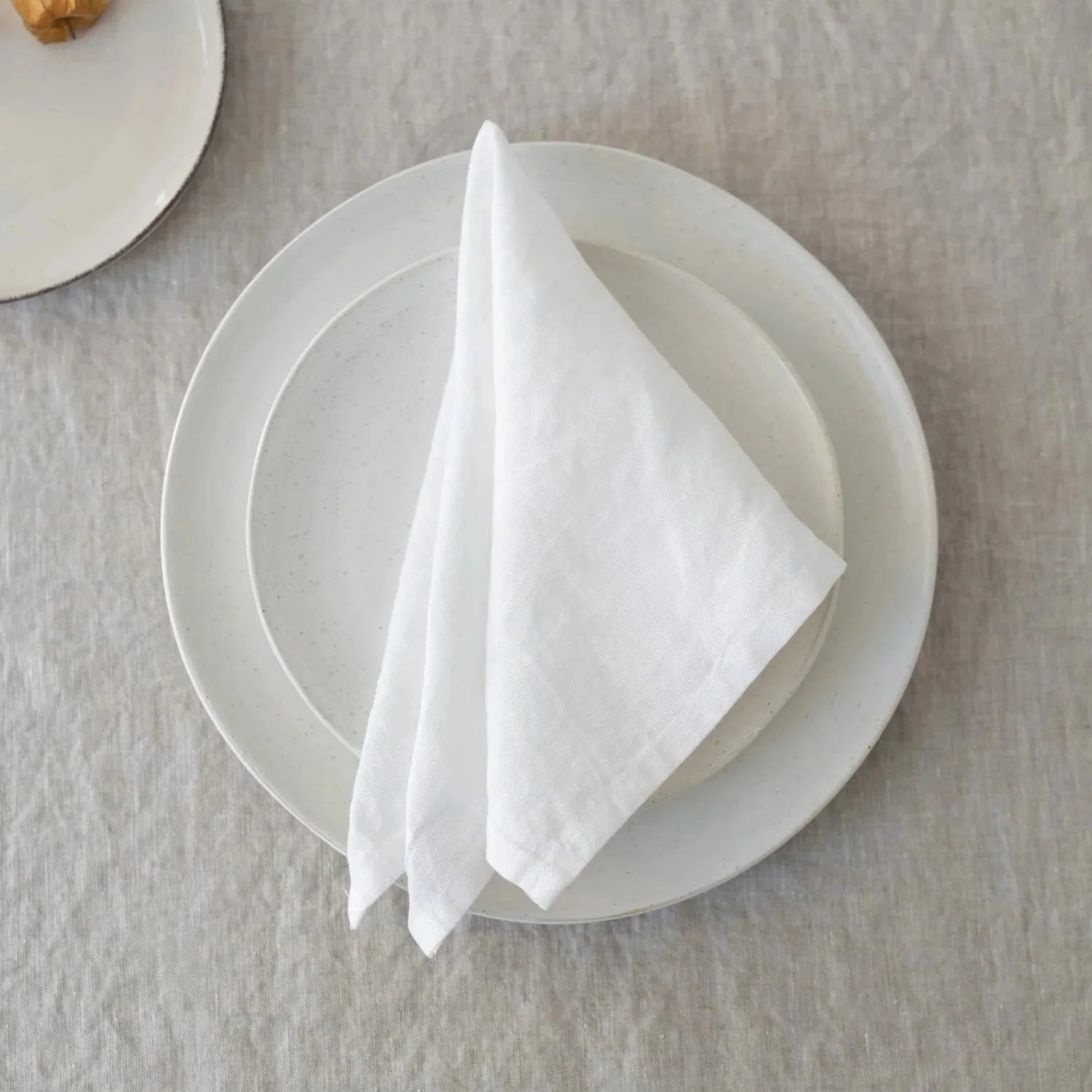 White Lightweight lino servetėlių rinkinys 2 vnt. — naturalusdrabuziai.lt