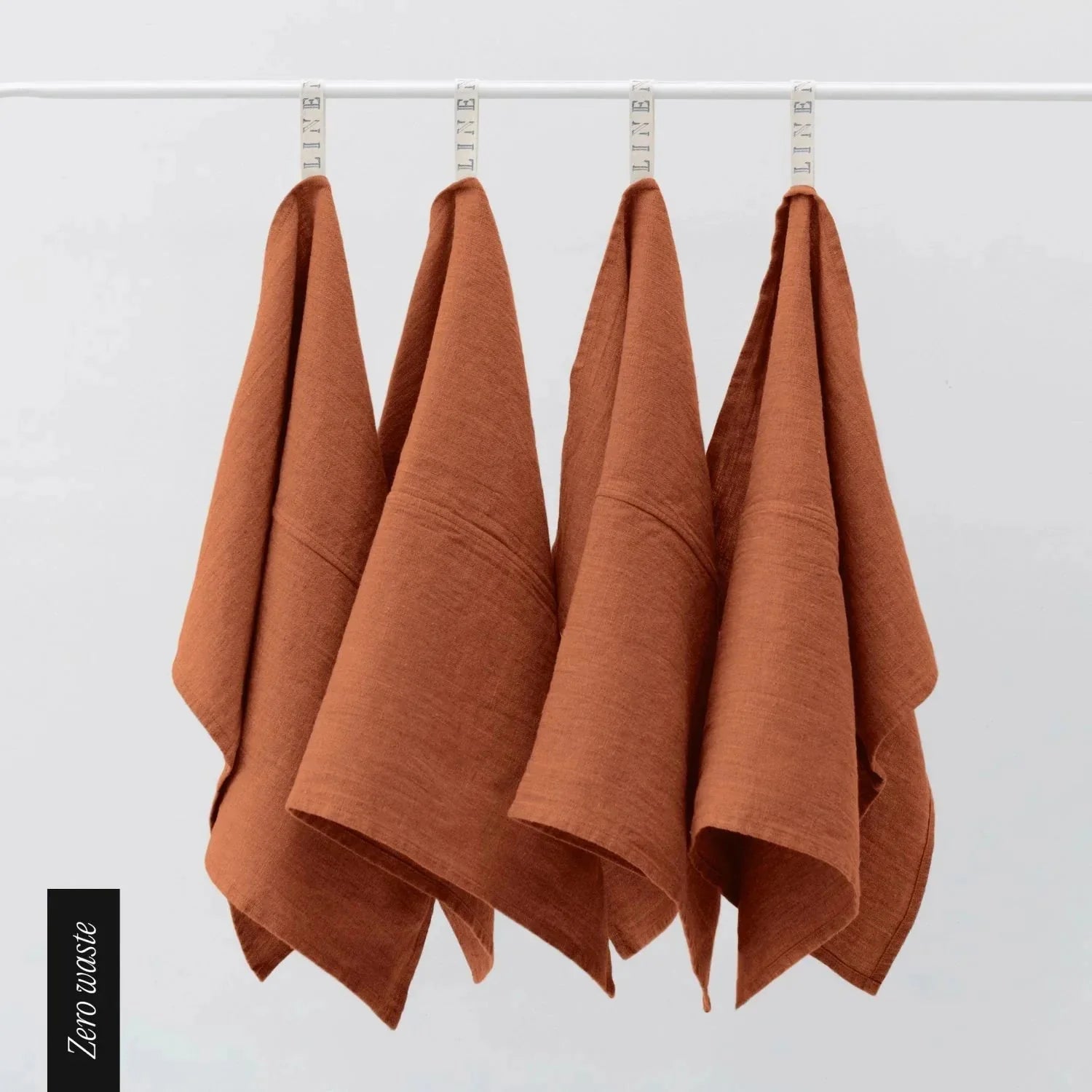 Zero Waste Baked Clay lino virtuvinė servetės rinkinys 4 vnt. — naturalusdrabuziai.lt