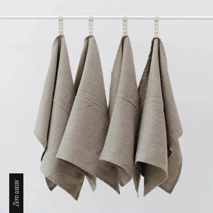 Zero Waste Natural lino virtuvinė servetės rinkinys 4 vnt. — naturalusdrabuziai.lt