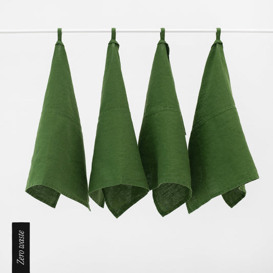 Zero Waste True Green lino virtuvinė servetės rinkinys 4 vnt. — naturalusdrabuziai.lt